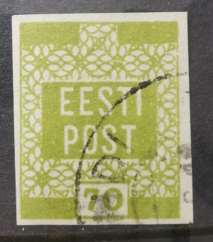 Timbre de l'Estonie Motif floral 70 penni 1919