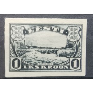 Razítko Estonsko proof. 1 krooni 1933. Narvský vodopád