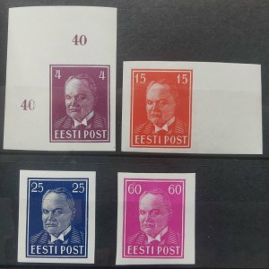 Estonia proof stamps. K.Päts 4 pcs