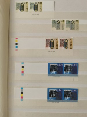 Kolekcja estońskich znaczków nieperforowanych w parach