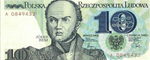 PLN 10 banknote, 1982; stamp: 
