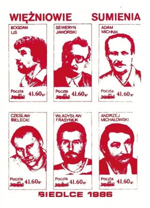 Stamp set: Prisoners of Conscience, Siedlce, 1986