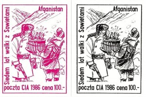 Set di due francobolli Post CIA 1986; Afghanistan. Sette anni di lotta contro i sovietici