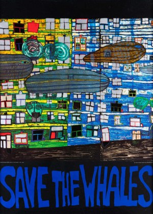 Friedensreich Hundertwasser, Sauvez les baleines, 1982