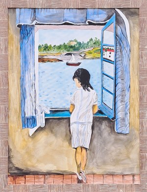 Helena Kopek, Girl in the Window, inspiration: Salvador Dali