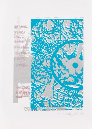 Waldemar CHĄDZYŃSKI (20th-20th century), Composition of silver and blue, 1971