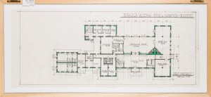 Eng. arch. Ryszard HAJNOSZ (1929 - 2021), Výškový a pôdorysný plán vodnej stanice PTTK v Gawrych-Rude (architektonický návrh), 70. roky 20. storočia