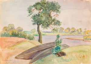 Jerzy HERBST (1907-1975), Łodzie na brzegu