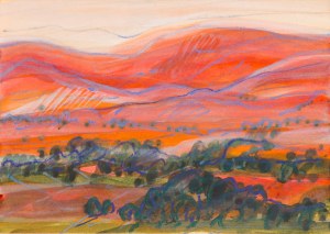 Danuta MAKOWSKA (ur. 1930), Czerwone wzgórza, 1989