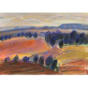 Danuta MAKOWSKA (nata nel 1930), Paesaggio con alberi, 1989