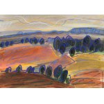 Danuta MAKOWSKA (ur. 1930), Pejzaż z drzewami, 1989