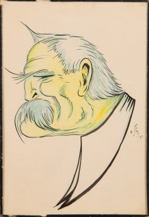 Pittore non specificato, POLACCO (nato nel XX secolo), Piłsudski - caricatura, 1933