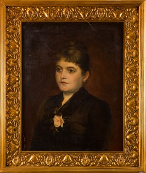 Stefania BAGNIEWSKA (1869 - 1907), Portret kobiety z różą, 1889