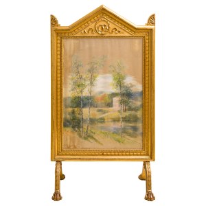 Anna BILLING (1849-1927), Screen with painted landscape, 1903