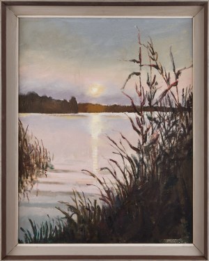 Kazimierz MUSZYŃSKI (20th century), Sunrise over the lake
