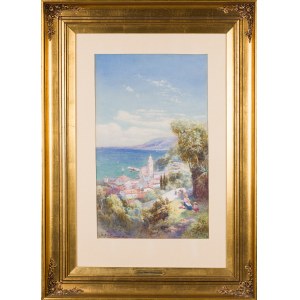 Stefan SIMONY (1860-1950), Miasteczko nad jeziorem, 1897