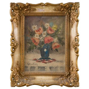 Painter unspecified, Western European(?), monogrammer. EC (20th century), Bouquet in a Vase