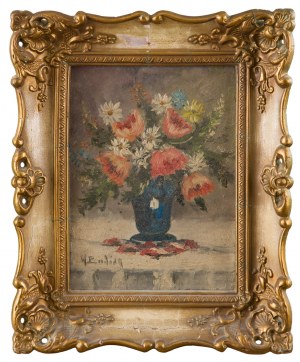 Painter unspecified, Western European(?), monogrammer. EC (20th century), Bouquet in a Vase