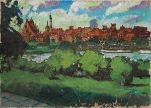 Painter unspecified, Polish, signed K. (20th century), Panorama of Warsaw, 1994