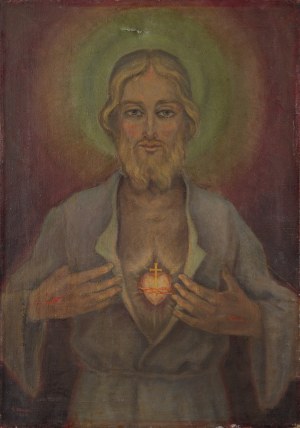 Pittore non specificato (XX secolo), Cuore di Cristo, 1930