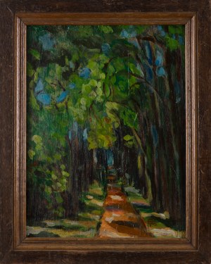 Painter unspecified (20th century), Path among the trees