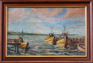 Marian STROŃSKI (1892 - 1977), Bateaux dans la baie