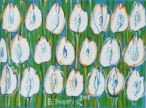 Edward Dwurnik, 'Tulipani bianchi', 2018