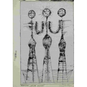 Jan Lebenstein, Malowidła obrzydłowskie, ilustracja do wierszy M. Białoszewskiegom 1957