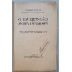 Bończa Leonard - O umiejętności mowy i wymowy, 1917.