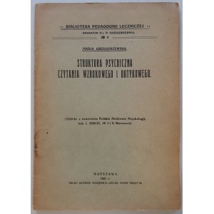 Grzegorzewska M. - Struktura psychiczna czytania wzrokowego i dotykowego, 1927