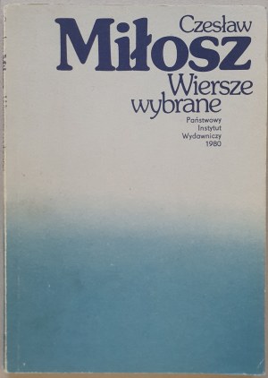 Czesław Miłosz - Poèmes choisis, 1980 autographe.