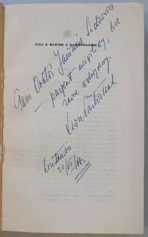 Pasternak Leon - Figa z makiem s Pasternakom. 1966, [venovanie autora, obálka Stanny].