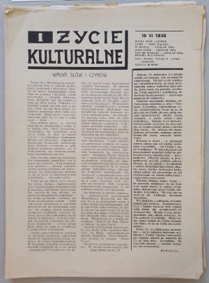 Życie Kulturalne, Kowno R.1938 nr 1-14