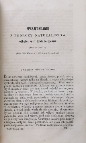 Varšavská knihovna, 1857, T.II [erby v Polsku, přírodovědci v Ojcově, polská ikonografie].
