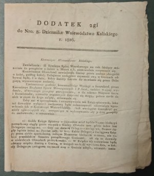 Úradný vestník Kališského vojvodstva, 1826 , Prílohy II-IV k č. 8, [Vojenský súpis].