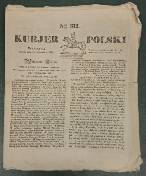 Kurjer Polski, č. 332 z 12. listopadu 1830 [mimo jiné 