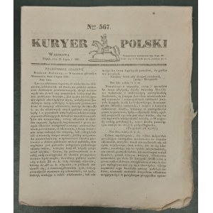 Kuryer Polski, nr 567 z 15.07.1831. [Powstanie listopadowe]-rozkazy, awanse oficerskie