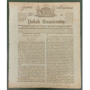 Polak Sumienny, r.1831-nr 218. Powstanie listopadowe [A. Giełgud, z Sejmu]