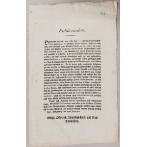 Publicandum - Obwieszczenie w sprawie nielegalnego handlu drewnem, 1801r.