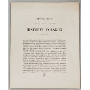 Trentowski B. - Program do pozyskania godnej nas i czasu naszego Historyi Polskiej 29.XI.1863