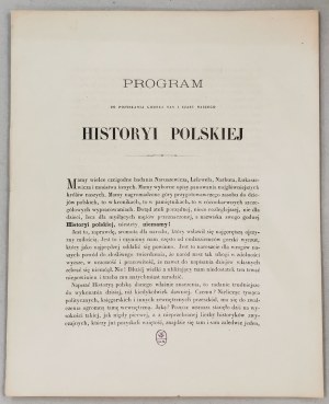 Trentowski B. - A program for obtaining a Polish History worthy of us and our time 29.XI.1863