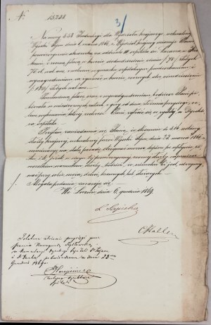Contratto di lavoro per la levatrice K. Szydłowska, 1869 [firmato da Leon Ludwik Sapieha].