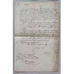 Umowa pracy dla akuszerki K. Szydłowskiej, 1869 [podpisał Leon Ludwik Sapieha]