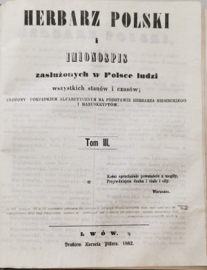 Stupnicki H., Herbarz Polski i Imionospis zasłużonych w Polsce ludzi T.I-III [Lviv, 1855-1862].