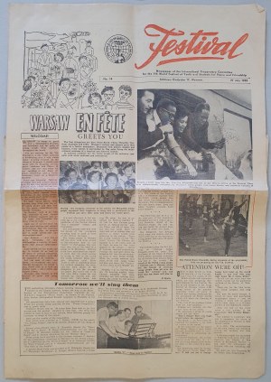 Festival [of Youth and Students] R.1955 - 8 issues of the newspaper in English