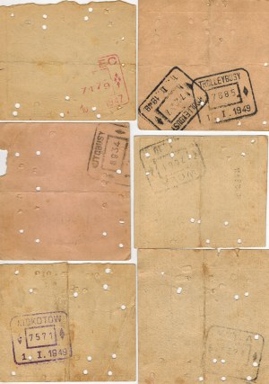 [Ticket] Municipal Transport Works in Warsaw, for 10 journeys [1947-49], 6 pieces