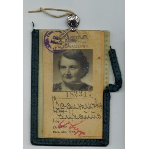 Bilet miesięczny dwuliniowy M.P.K. Listopad 1954 z legitymacją, na linie 30 i 117