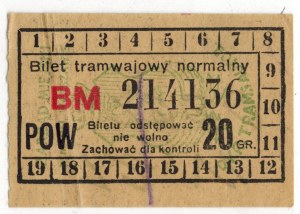 Streetcar ticket normal 2x, Warsaw City Trams 2x [1920s-30s].