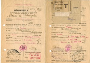 Zertifikat von UW für Reiseerleichterungen (x2), plus Tickets, 1948.