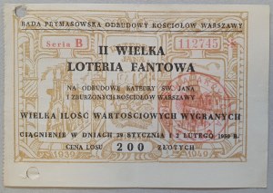 Second Great Fantastic Lottery, for the reconstruction of St. John's Cathedral and the demolished churches of Warsaw [B].